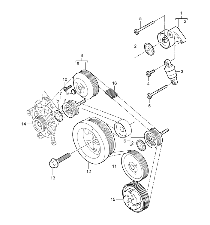 porsche cayenne belt tensioner